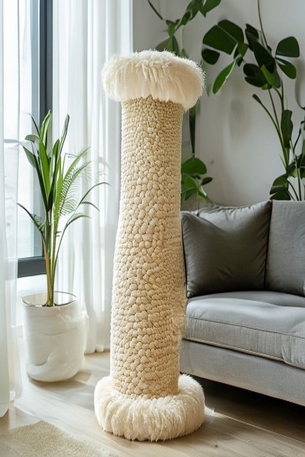 Tall sisal cat scratching post
