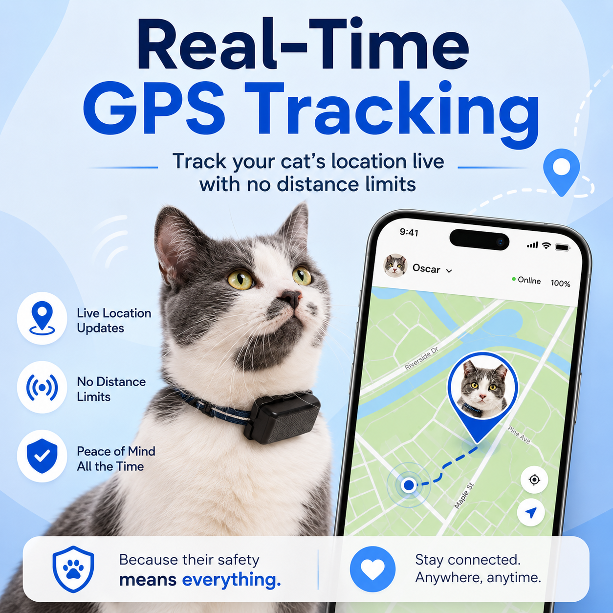 Live GPS Tracker Collar
