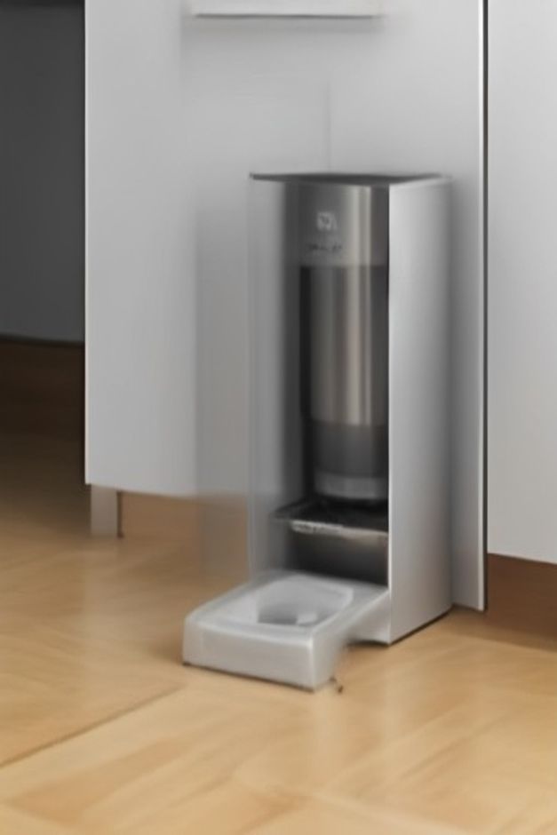 Automatic cat food dispenser with feeding bowl