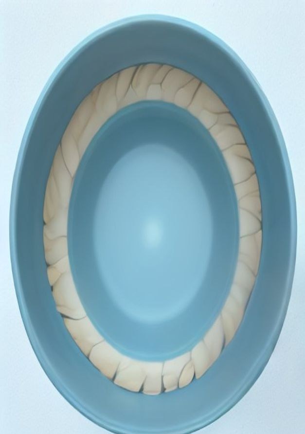 Blue slow feeder cat bowl with raised ridges and kibble